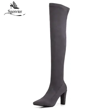 Sgesvier Women Boots Shoes Winter Thigh High Boots Sexy Stretch Over The Knee High Boots Black Slim High Heels Boots OX658
Sgesvier Women Boots Shoes Winter Thigh High Boots Sexy Stretch Over The Knee High Boots Black Slim High Heels Boots OX658