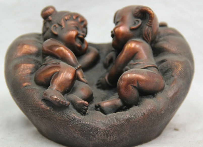 S2446 5 " China Chinese Bronze Folk heart-shaped virgin boy maiden sleep Statue D0317
S2446 5 " China Chinese Bronze Folk heart-shaped virgin boy maiden sleep Statue D0317
