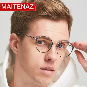 MAITENAZ Ultralight Titanium Prescription Eyeglasses Vintage Myopia Hyperopia Glasses for Men Women Comfortable Spectacles L1825
MAITENAZ Ultralight Titanium Prescription Eyeglasses Vintage Myopia Hyperopia Glasses for Men Women Comfortable Spectacles L1825