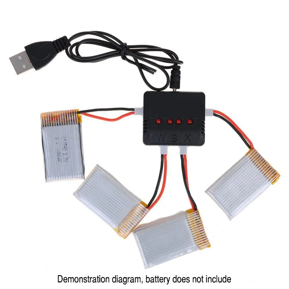 

3.7V 1S Lithium Ion RC Battery Charger USB 4 In 1 for Quadcopter Drone for Syma X5C Hubsan H107D H107 X4 UDI 818A F180 Wltoys