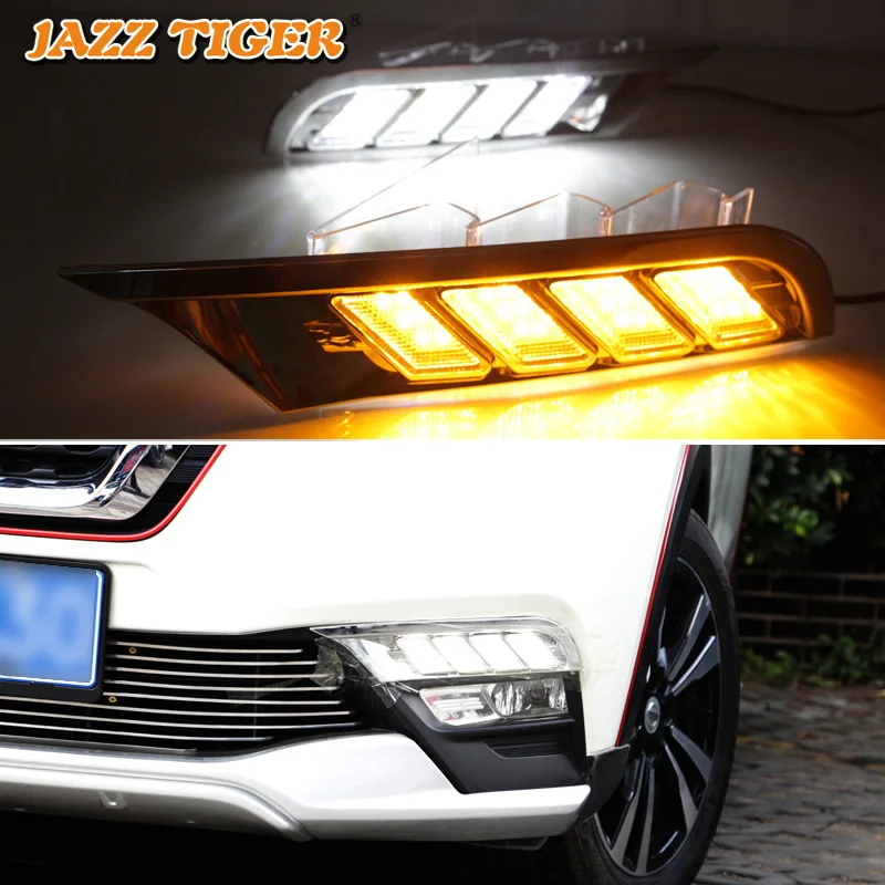 JAZZ TIGER 2PCS Yellow Turn Signal Function 12V Car Driving Lamp DRL LED Daytime Running Light For Nissan Kicks 2017 2018
JAZZ TIGER 2PCS Yellow Turn Signal Function 12V Car Driving Lamp DRL LED Daytime Running Light For Nissan Kicks 2017 2018