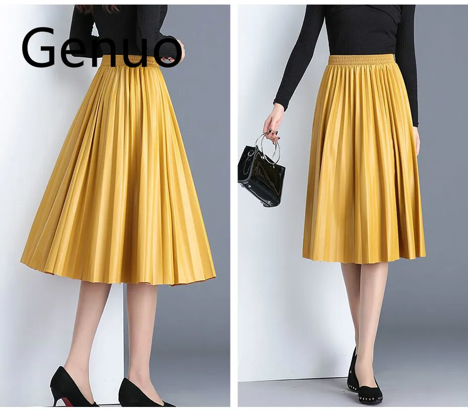 2019 New Pu Accordion Pleated Skirt Spring & Spring New Style Leather Skirt High Waist Faldas Largas Elegantes Fast Shipping
2019 New Pu Accordion Pleated Skirt Spring & Spring New Style Leather Skirt High Waist Faldas Largas Elegantes Fast Shipping