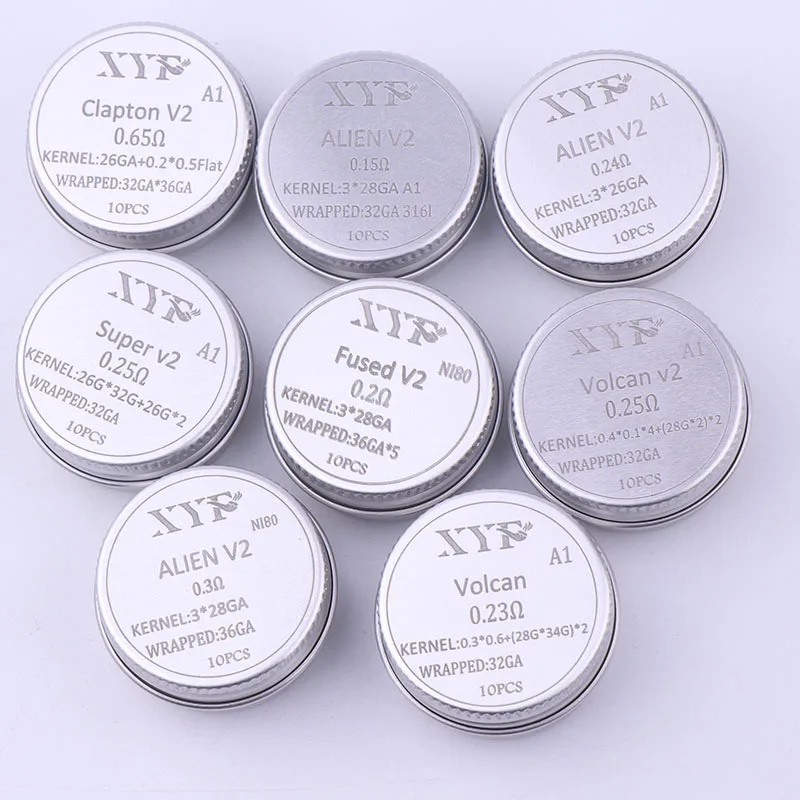NEW XYF 10pcs/lot Prebuilt Coil Clapton Twisted ALIEN V2 clapton wire coils Heating Resistance Wire Fit RDA RDTA DIY Atomizer
NEW XYF 10pcs/lot Prebuilt Coil Clapton Twisted ALIEN V2 clapton wire coils Heating Resistance Wire Fit RDA RDTA DIY Atomizer