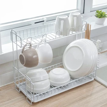 Multifunctional Draining Rack Practical Double Layer Tableware Shelf Storage Rack Draining Rack for Kitchen Chopsticks Cups Bowl
Multifunctional Draining Rack Practical Double Layer Tableware Shelf Storage Rack Draining Rack for Kitchen Chopsticks Cups Bowl