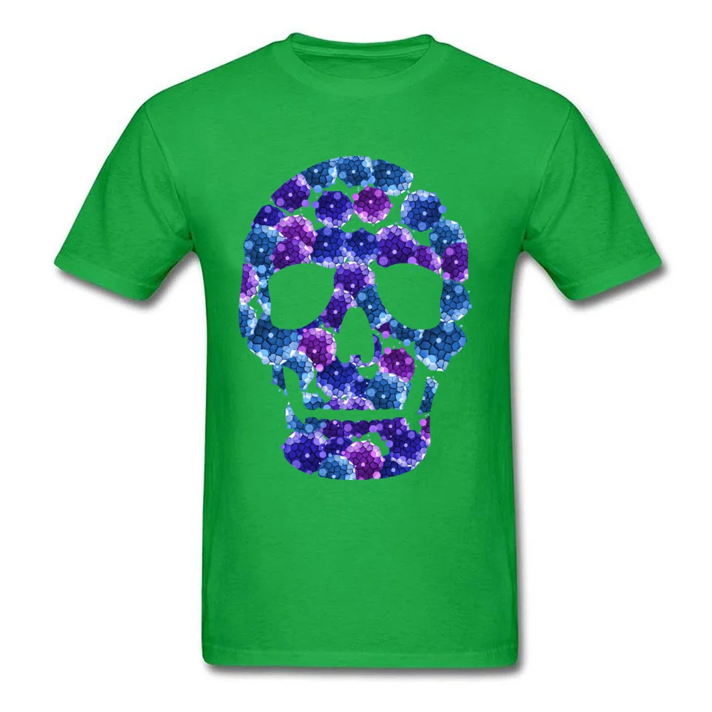 Bacteria Skull Men Classic Design Tops & Tees O Neck VALENTINE DAY Cotton Fabric Tshirts Summer Short Sleeve Tops & Tees Bacteria Skull green