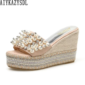 AIYKAZYSDL Women Fisherman Shoes String Bead Pearl Rhinestone Crystal Sandals Cane Hemp Straw Slides Mules Platform Wedge Heels
AIYKAZYSDL Women Fisherman Shoes String Bead Pearl Rhinestone Crystal Sandals Cane Hemp Straw Slides Mules Platform Wedge Heels