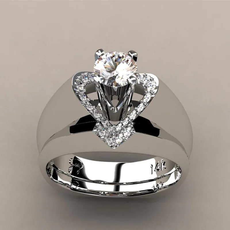 Crystal White Wedding Ring Set Luxury 925 Silver Heart Engagement Ring Vintage Bridal Wedding Rings
Crystal White Wedding Ring Set Luxury 925 Silver Heart Engagement Ring Vintage Bridal Wedding Rings