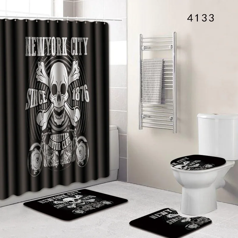 The White and Black Skull Waterproof Bathroom Shower Curtain and Rug Set Halloween Toilet Mat in Toilet Seat Covers Accessories
The White and Black Skull Waterproof Bathroom Shower Curtain and Rug Set Halloween Toilet Mat in Toilet Seat Covers Accessories