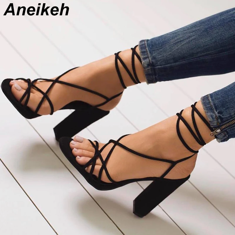 Aneikeh 2019 Flock Classic Thin Belt Women Sandals Shoes Sexy Open Toe Gladiator Square High Heels Women Shoes Black Size 35-40
Aneikeh 2019 Flock Classic Thin Belt Women Sandals Shoes Sexy Open Toe Gladiator Square High Heels Women Shoes Black Size 35-40