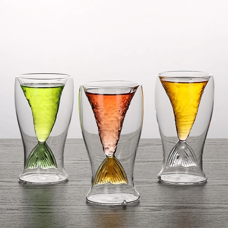 80ML Creative Mermaid Tail Wine Glass Double Wall Cocktail Cup Whiskey Vodka Shot Glass Bar Party Wine Glass Juice Cup Tools
80ML Creative Mermaid Tail Wine Glass Double Wall Cocktail Cup Whiskey Vodka Shot Glass Bar Party Wine Glass Juice Cup Tools