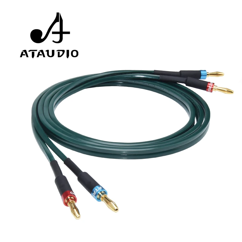 Цельный Hi Fi кабель ATAUDIO для динамика с банановым штекером позолоченный медный