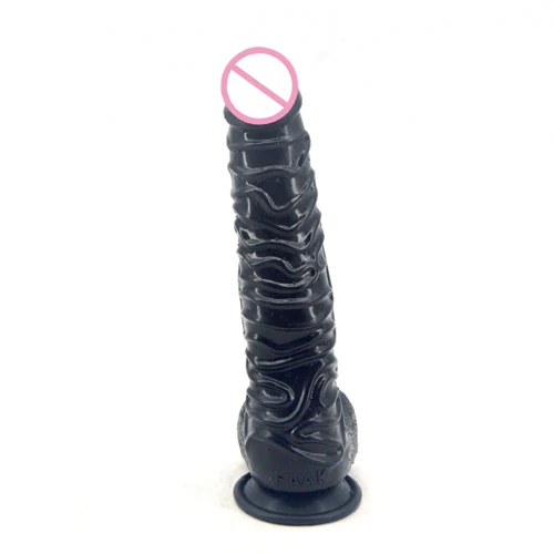 Length 26.5cm Silicone Dildo Realistic Glans With Testis Sex Toy For Woman Surface Texture Granules Wave Shape Promote G-point