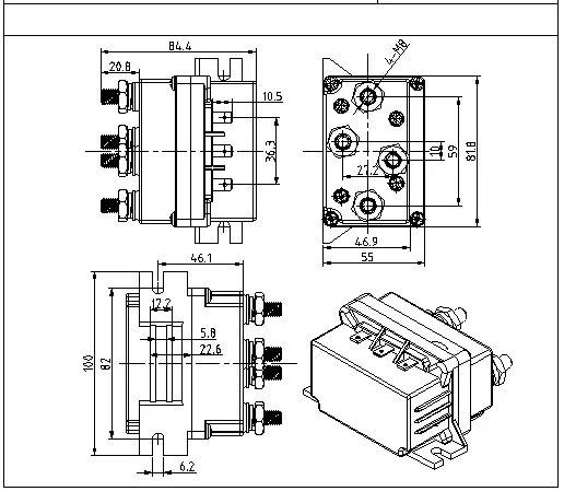 Harbll 12v Winch Solenoid Relay Controller 500a Dc Switch 4wd 4x4 Boat Atv Control