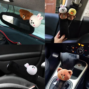 Cute Cartoon Bear Plush Car Sefety Seat Belt Cover Shoulder Pad Hand Brake Gear Shifter Cover Car Styling Interior Accessories
Cute Cartoon Bear Plush Car Sefety Seat Belt Cover Shoulder Pad Hand Brake Gear Shifter Cover Car Styling Interior Accessories