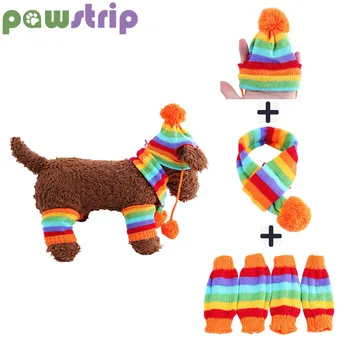 pawstrip 3 Colors Knitted Dog Hat Scarf Set Soft Leg Warmer Puppy Clothing Winter Warm Dog Clothes For Small Dogs XS-L
pawstrip 3 Colors Knitted Dog Hat Scarf Set Soft Leg Warmer Puppy Clothing Winter Warm Dog Clothes For Small Dogs XS-L