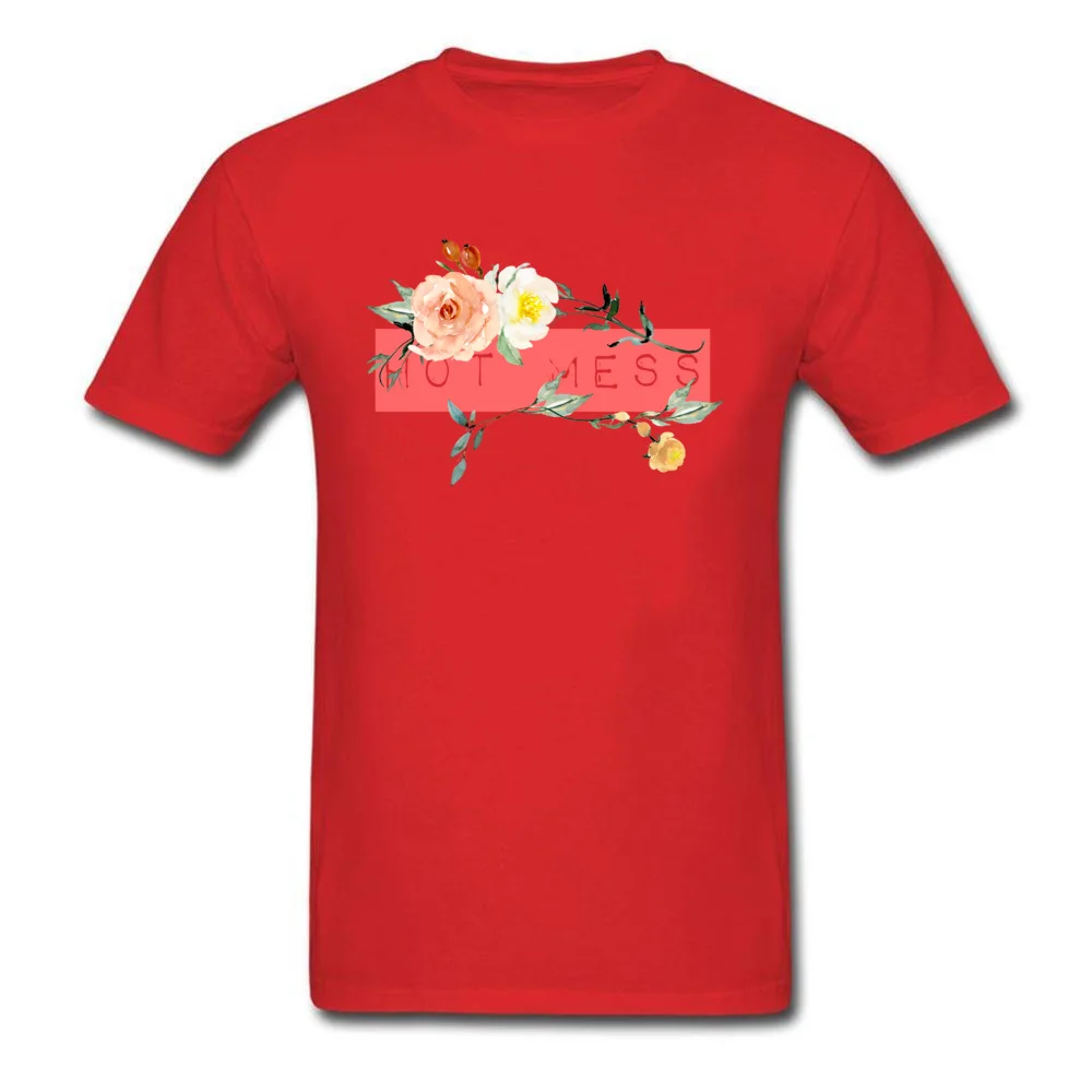 HOT MESS Round Neck Top T-shirts Summer Tops T Shirt Short Sleeve Oversized 100% Cotton Fabric comfortable Tee Shirt Custom Men HOT MESS red