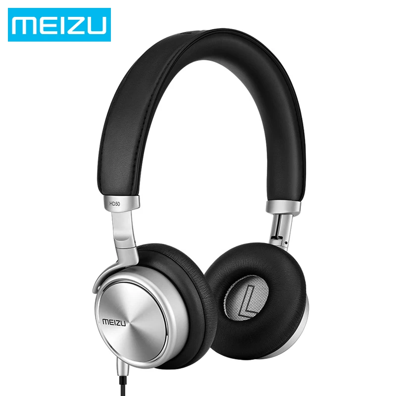 Meizu HD50 HIFI Стерео Бас Музыки Гарнитура Алюминиевого Сплава Наушников с Микрофоном