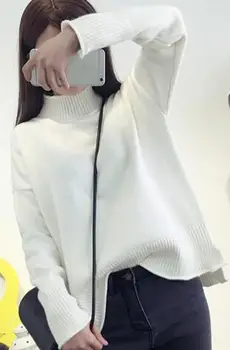 2020 Fall and winter bottoming sweater short paragraph thick coat high collar loose take the white sweater female head 
2020 Fall and winter bottoming sweater short paragraph thick coat high collar loose take the white sweater female head