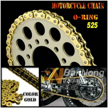 525 Motorcycle universal Gold Drive Chain O-Ring 120 links for GSXR600/750 R6/R6S DL1000 ZX-9R ZX-10R Z1000 thickening
525 Motorcycle universal Gold Drive Chain O-Ring 120 links for GSXR600/750 R6/R6S DL1000 ZX-9R ZX-10R Z1000 thickening