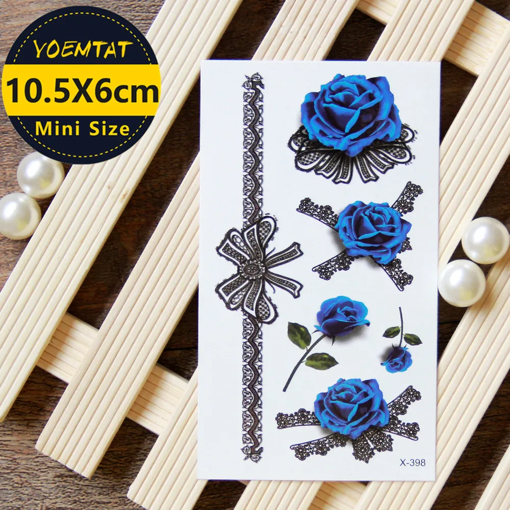 1 piece Waterproof Temporary Tattoo Sticker Blue lace roses tattoo Water Transfer fake tattoo flash tattoo for girl women men
1 piece Waterproof Temporary Tattoo Sticker Blue lace roses tattoo Water Transfer fake tattoo flash tattoo for girl women men