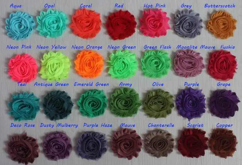 

17y 66 colors 2.5" chic shabby chiffon flower trim for girls hair accessories,frayed flower for headbands