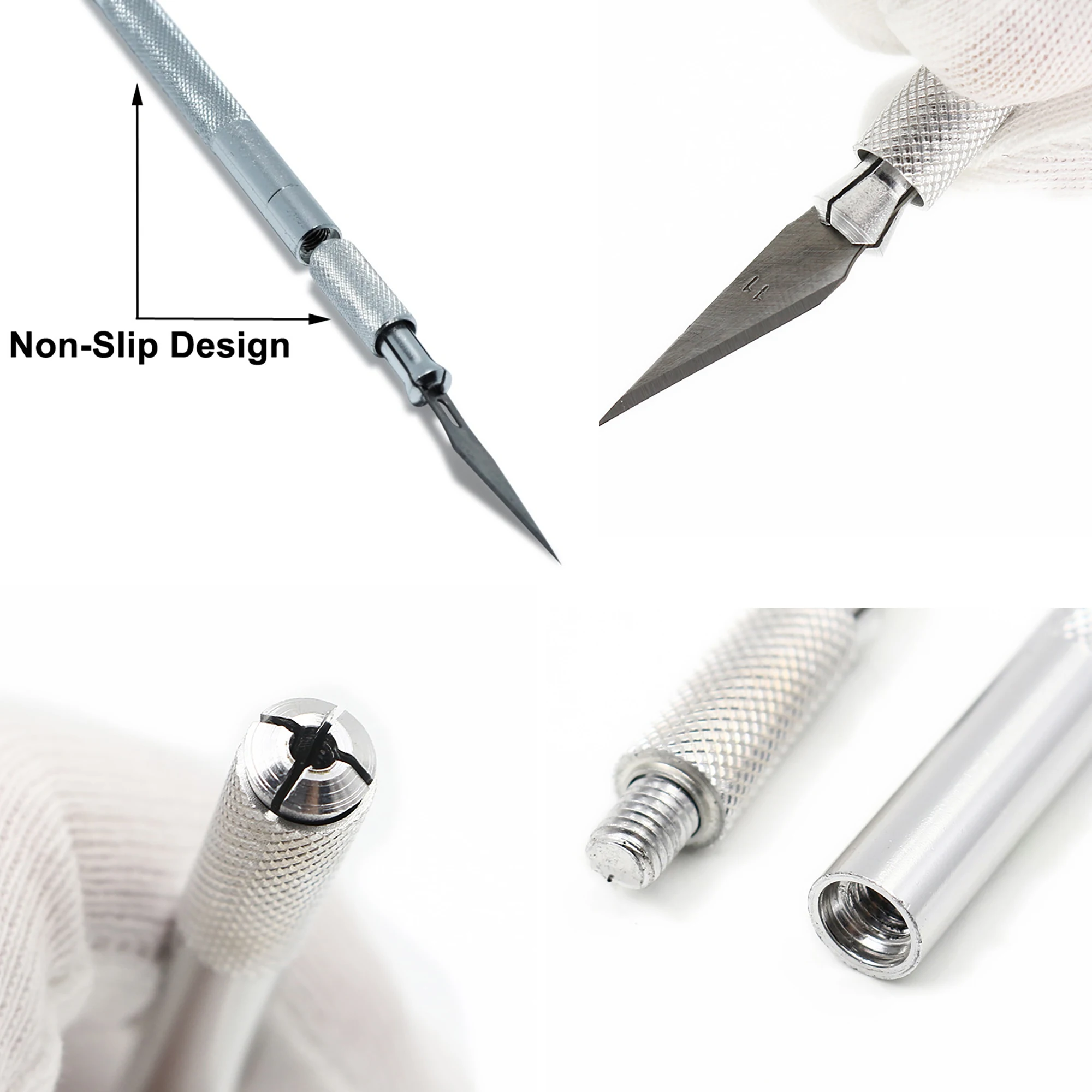 Non-Slip Metal Scalpel Knife Tools Kit Carving Knife Precision Cutting DIY Craft Paper Carving Tools Phone Repair Hand Tools
Non-Slip Metal Scalpel Knife Tools Kit Carving Knife Precision Cutting DIY Craft Paper Carving Tools Phone Repair Hand Tools