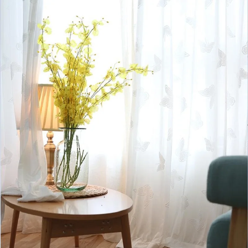 Modern Solid Flocked Butterfly Soft Sheer Curtains for Living Room Finished White Tulle Voile Drapes for Bedroom Balcony
Modern Solid Flocked Butterfly Soft Sheer Curtains for Living Room Finished White Tulle Voile Drapes for Bedroom Balcony
