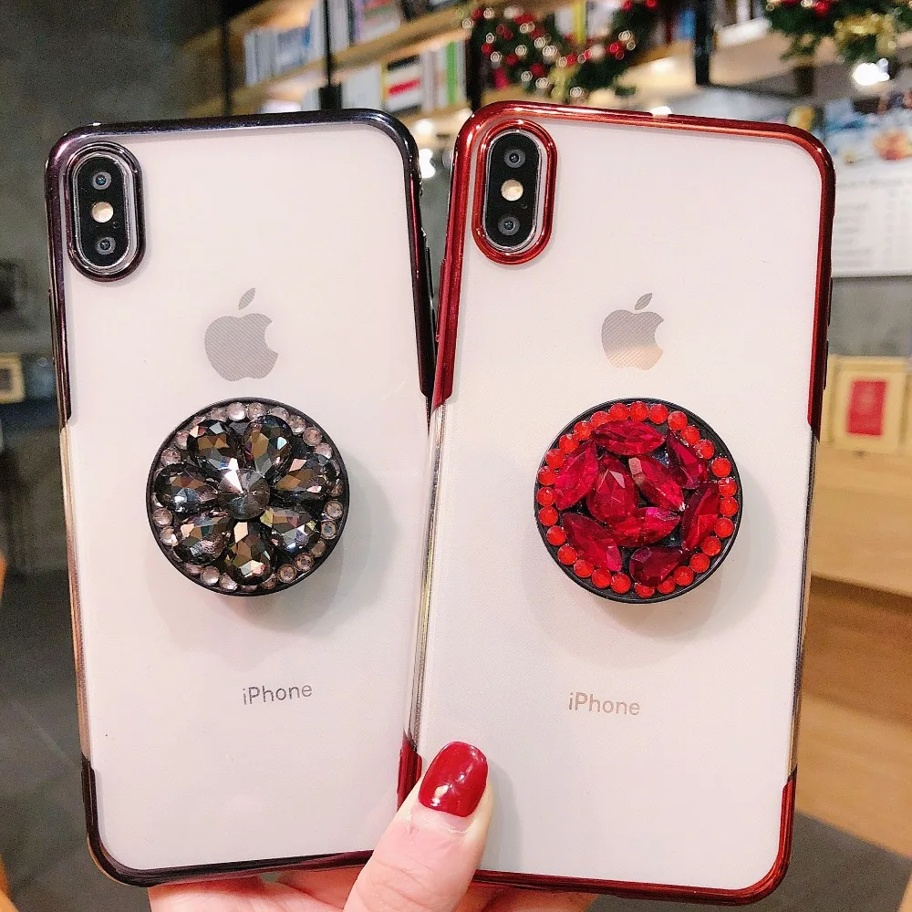 For iphone XS MAX Case DIY Electroplated Jewelled Bracket Transparent Soft TPU Phone Cases For iphone X 6 6s 7 8 Plus XR Coque
For iphone XS MAX Case DIY Electroplated Jewelled Bracket Transparent Soft TPU Phone Cases For iphone X 6 6s 7 8 Plus XR Coque