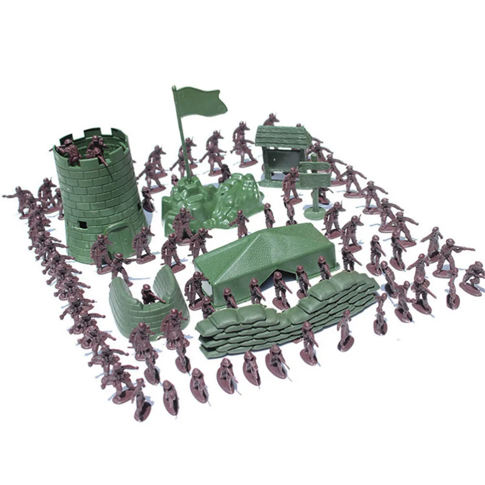 New 100pcs/set Plastic Military Soldier Suit Model City Gate Tower Sandbag Military Model Set Boys Gift Action Toys Figures
New 100pcs/set Plastic Military Soldier Suit Model City Gate Tower Sandbag Military Model Set Boys Gift Action Toys Figures