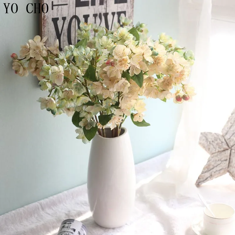 YO CHO Cherry blossoms Artificial Flowers Silk Wedding Decoration Fake Christmas Plant Succulents flores para decora Home
YO CHO Cherry blossoms Artificial Flowers Silk Wedding Decoration Fake Christmas Plant Succulents flores para decora Home