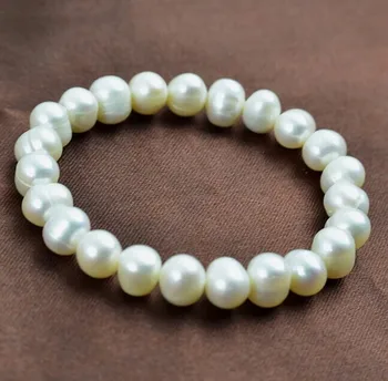 Drop Shipping 8x10mm Natural Freshwater Pearls Beads Bracelet Fine Jewelry White freshwater pearl For Woman Gifts
Drop Shipping 8x10mm Natural Freshwater Pearls Beads Bracelet Fine Jewelry White freshwater pearl For Woman Gifts
