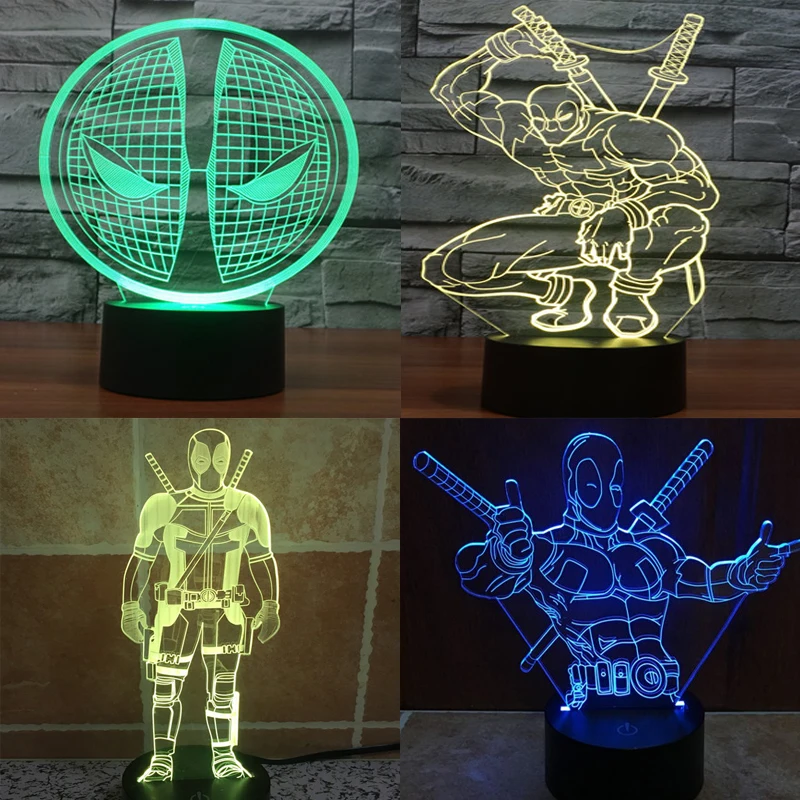 Marvel Hero 3D LED Night Light Avengers: Infinity War Deadpool USB LED Table lamp by senor touch control and 3*AAA
Marvel Hero 3D LED Night Light Avengers: Infinity War Deadpool USB LED Table lamp by senor touch control and 3*AAA