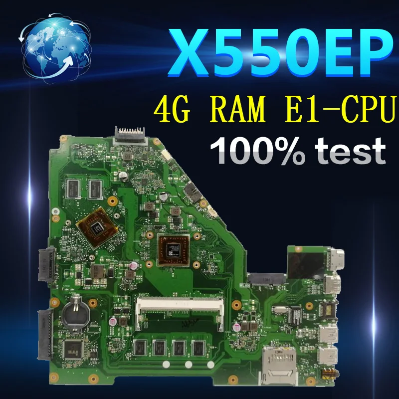 

Amazoon X550EP Laptop motherboard for ASUS X550EP X550E X552E Test original mainboard 4G RAM E1-CPU