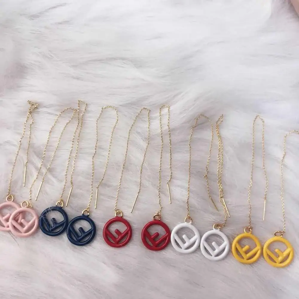 19 New double F enamel multi color Chain Earring Japan and Korean simple tassels funny long Pendant colorful Earrings atacado
19 New double F enamel multi color Chain Earring Japan and Korean simple tassels funny long Pendant colorful Earrings atacado