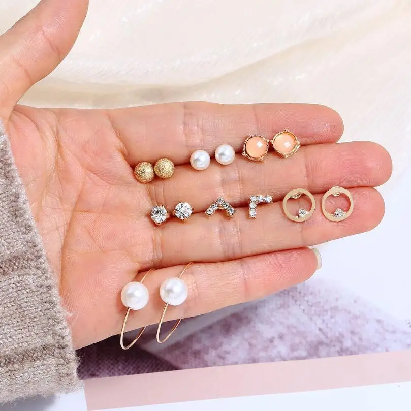 7pcs/Set Bohemian Rhinestone V Shape Round Pearl Geometric Earrings For Women Fashion Jewelry Statement Pendientes AE971
7pcs/Set Bohemian Rhinestone V Shape Round Pearl Geometric Earrings For Women Fashion Jewelry Statement Pendientes AE971