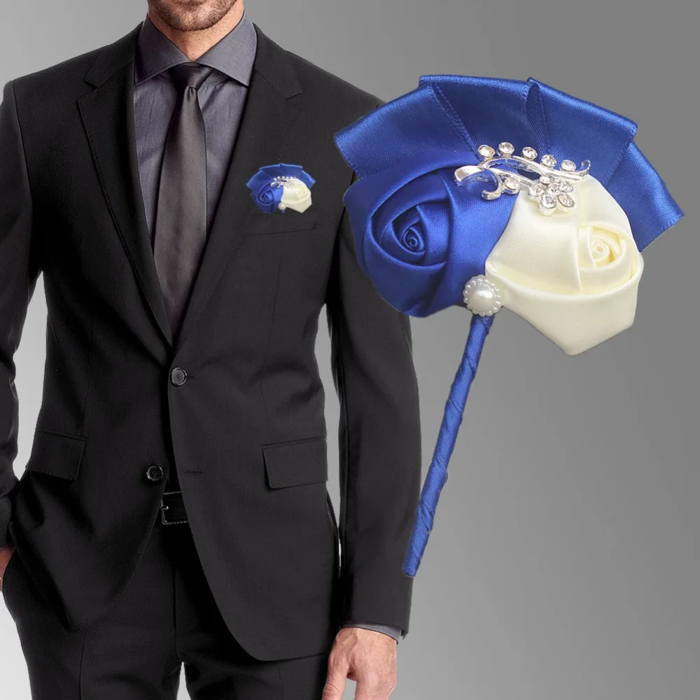 Handmade Royal Blue Ivory Wedding Corsages Boutonniere Groom Boutonniere Wedding Flowers Boutonniere Pin Brooch Custom
Handmade Royal Blue Ivory Wedding Corsages Boutonniere Groom Boutonniere Wedding Flowers Boutonniere Pin Brooch Custom