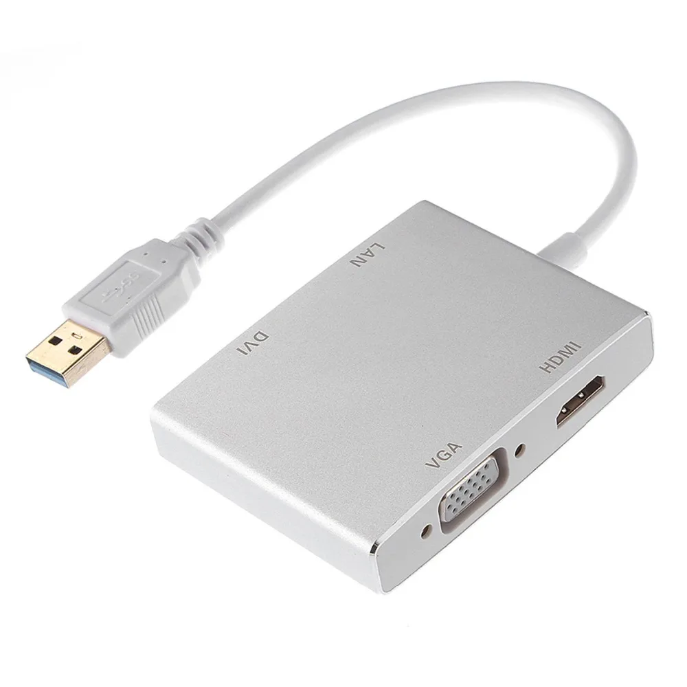 USB 3.0 to DVI VGA HDMI LAN HDTV External Graphics Card & LAN Ethernet RJ45 Networking Adapter
USB 3.0 to DVI VGA HDMI LAN HDTV External Graphics Card & LAN Ethernet RJ45 Networking Adapter