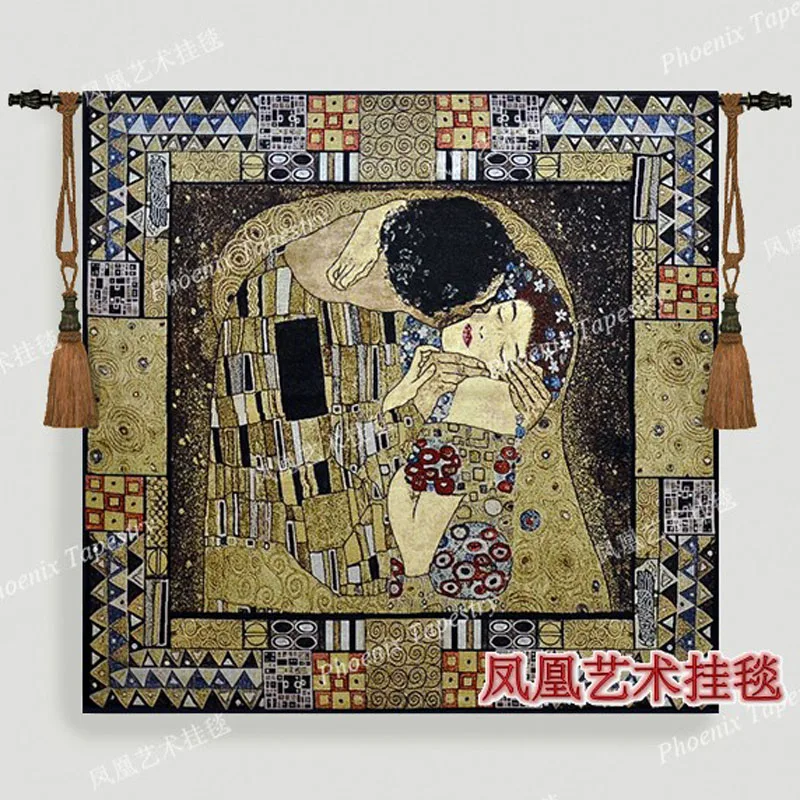 Gustav Klimt - kiss Beautiful tapestry wall hanging Square 139*139cm Fashion Portraut cotton Home decoration textile H281 
Gustav Klimt - kiss Beautiful tapestry wall hanging Square 139*139cm Fashion Portraut cotton Home decoration textile H281