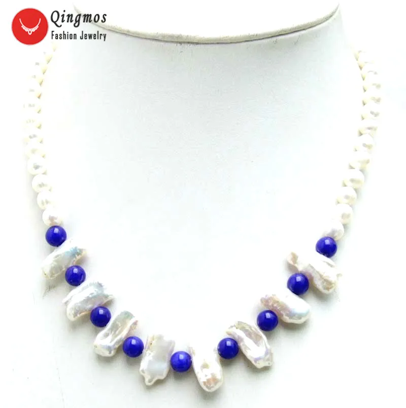 Qingmos Natural Pearl Necklace for Women with 6-7mm Round &12-15mm Biwa Pearl & 6mm Blue Jades Necklace Jewelry 17'' Nec6127
Qingmos Natural Pearl Necklace for Women with 6-7mm Round &12-15mm Biwa Pearl & 6mm Blue Jades Necklace Jewelry 17'' Nec6127