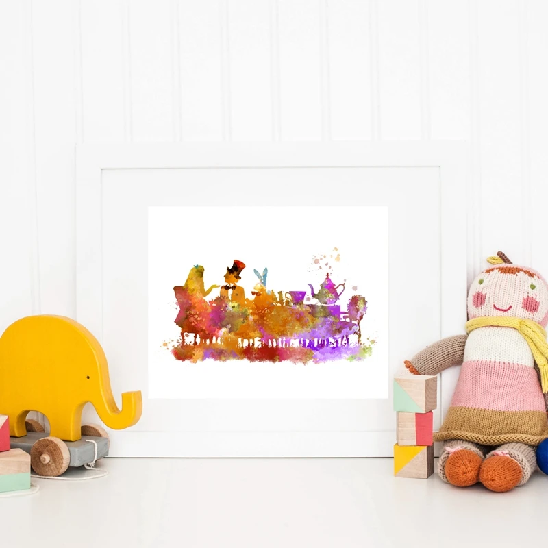 Alice Tea Party Canvas Painting Home Decor
