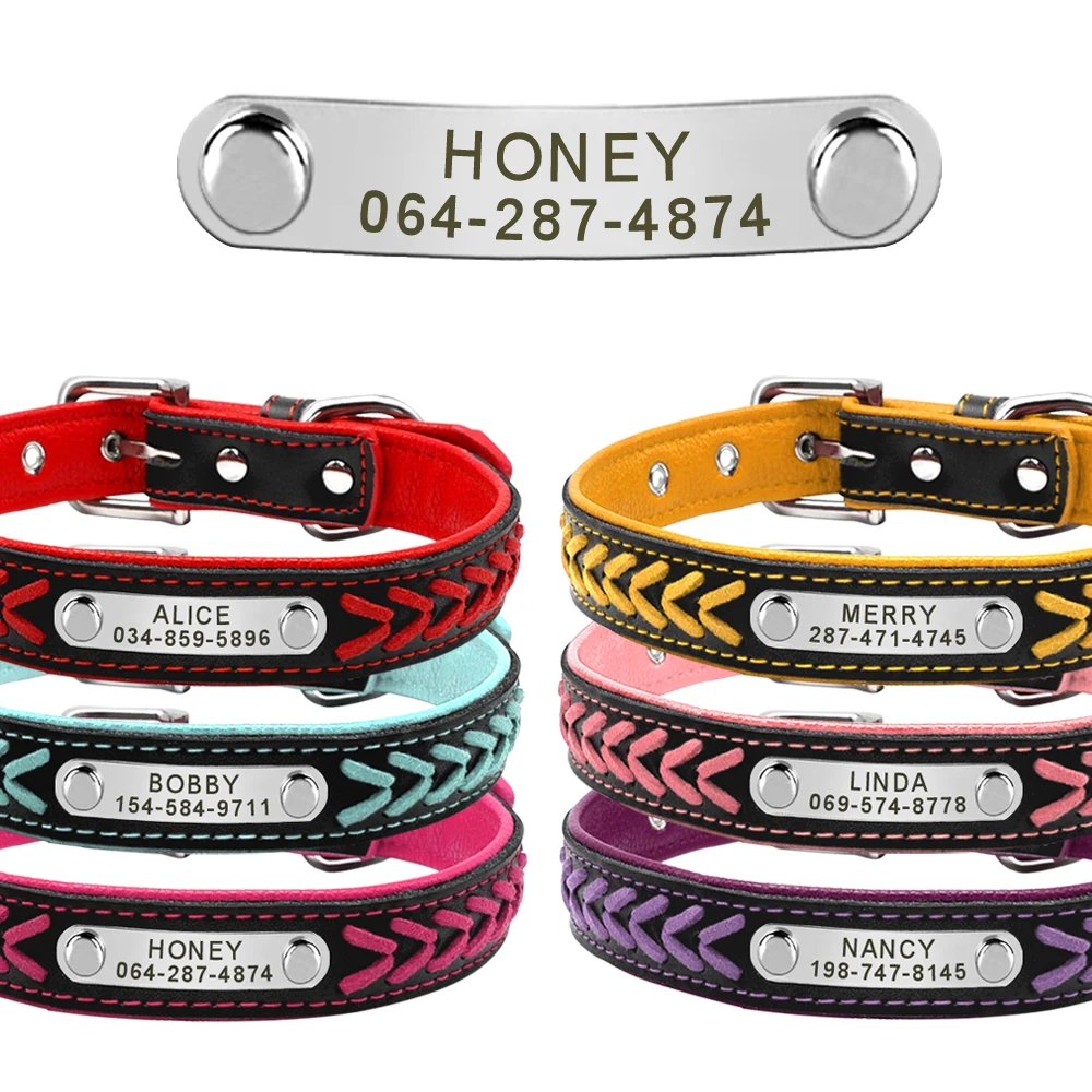 Personalized Dog Collar with Engraved Tag - Adjustable for Small to Large Dogs