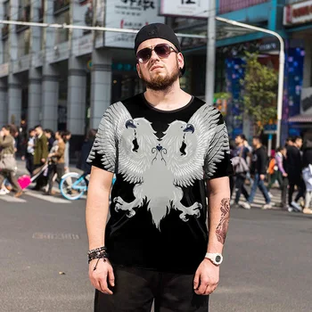 2018 Summer new tide brand Large size men's Personality trend Double-headed Eagle printing large size Short-sleeved T-shirt 6XL
2018 Summer new tide brand Large size men's Personality trend Double-headed Eagle printing large size Short-sleeved T-shirt 6XL