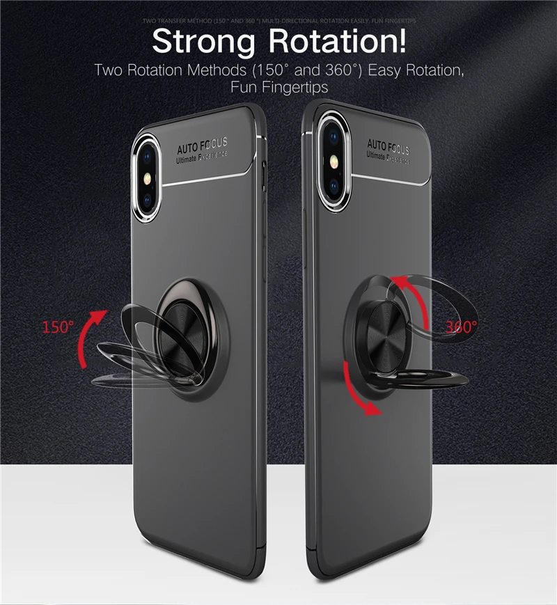 Car Holder Stand Magnetic Bracket Finger Ring TPU Phone Back Case For iPhone X 8 7 6 6S Plus SE 5S 5 Magnetic Ring Stand Cover (9)