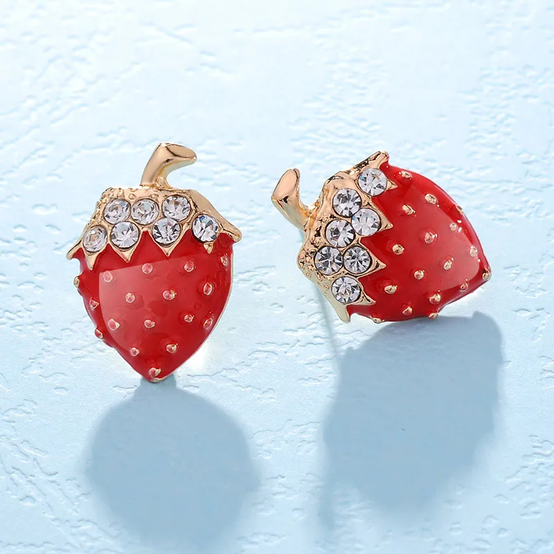 2017 hot new fashion Real Original charming Red Enamel strawberry Rhinestones Stud Earrings For Women Wedding party jewelry
2017 hot new fashion Real Original charming Red Enamel strawberry Rhinestones Stud Earrings For Women Wedding party jewelry