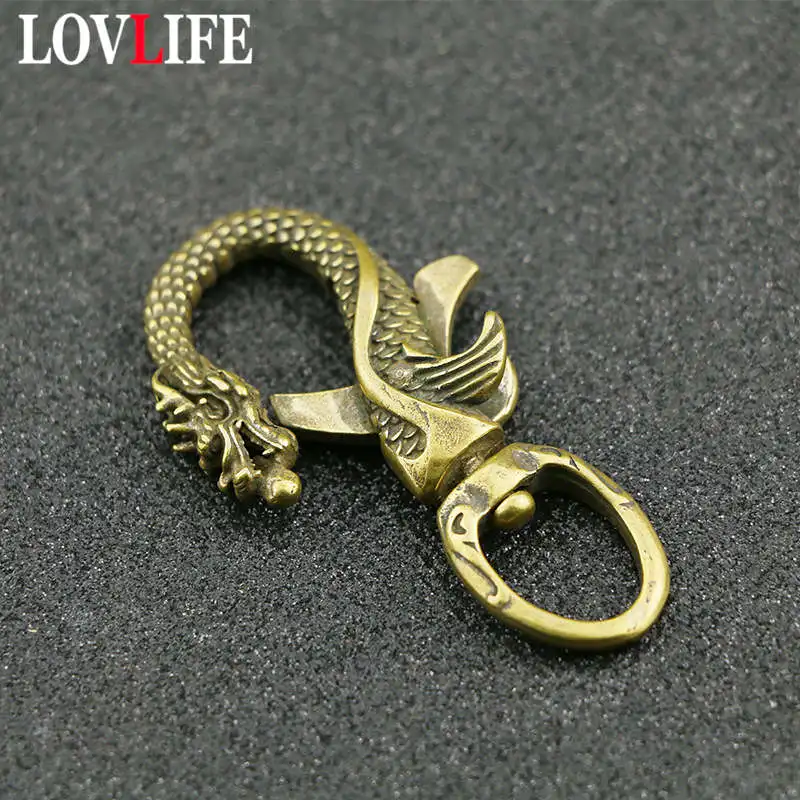 Brass Dragon Keychain Vintage Pure Copper Key Chains Lobster Clasps Keyrings Men Waist Buckle Car Key Holder Luxury Brand Gifts
Brass Dragon Keychain Vintage Pure Copper Key Chains Lobster Clasps Keyrings Men Waist Buckle Car Key Holder Luxury Brand Gifts