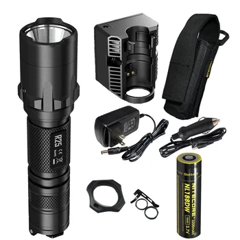 NiteCore R25 800 Lumens Rechargeable LED Tactical Flashlight torch with Battery, Charging Dock, AC Car Power Adapter, Holster
NiteCore R25 800 Lumens Rechargeable LED Tactical Flashlight torch with Battery, Charging Dock, AC Car Power Adapter, Holster