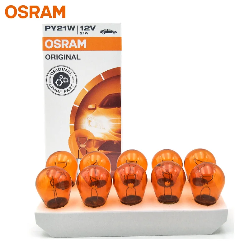 

OSRAM 12V Original 7507 PY21W S25 21W Metal Bases Amber Turn Signal Light Reverse Lamps OEM Auto Brake Bulbs Wholesale 10pcs