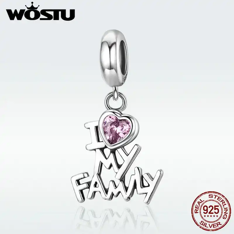 925 sterling silver moms love yellow cz moon charm pendants