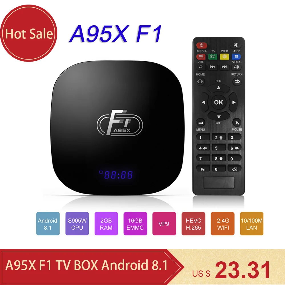 A95X F1 Android 8.1 Smart TV Box Amlogic S905W tvBox Quad Core for Smart TV Set Top Box 16GB Support 4K WiFi Youtube PK X96 mini
A95X F1 Android 8.1 Smart TV Box Amlogic S905W tvBox Quad Core for Smart TV Set Top Box 16GB Support 4K WiFi Youtube PK X96 mini