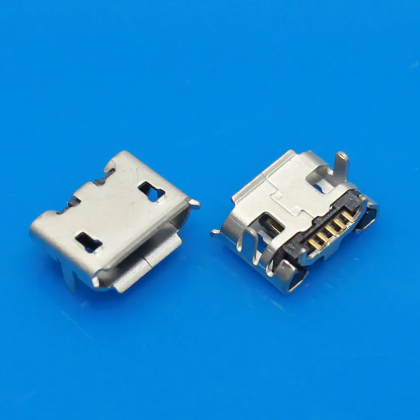 Image (100 pcs lot) Edge curl Female Micro USB Connectors Plug fit for phone, Tablet